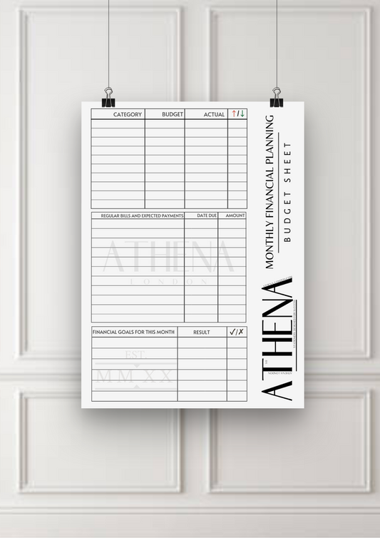 Monthly Financial Planning: Budget Sheet | Basic Monthly Budget Worksheets